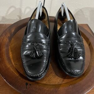 Florsheim Mens Black Leather Tassel Loafer Shoes Slip On Classic Dress‎ Formal